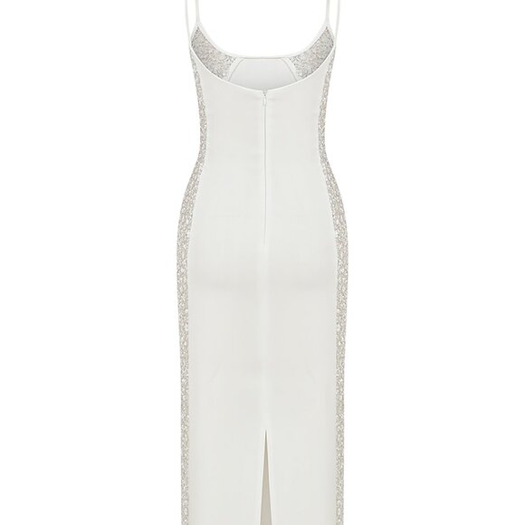 The Violet - White Silk and Sequin Evening/ Wedding Gown - Picture 5 of 6